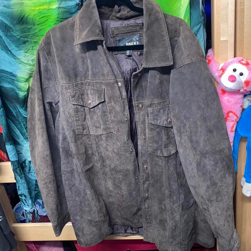 BKE distressed leather jacket